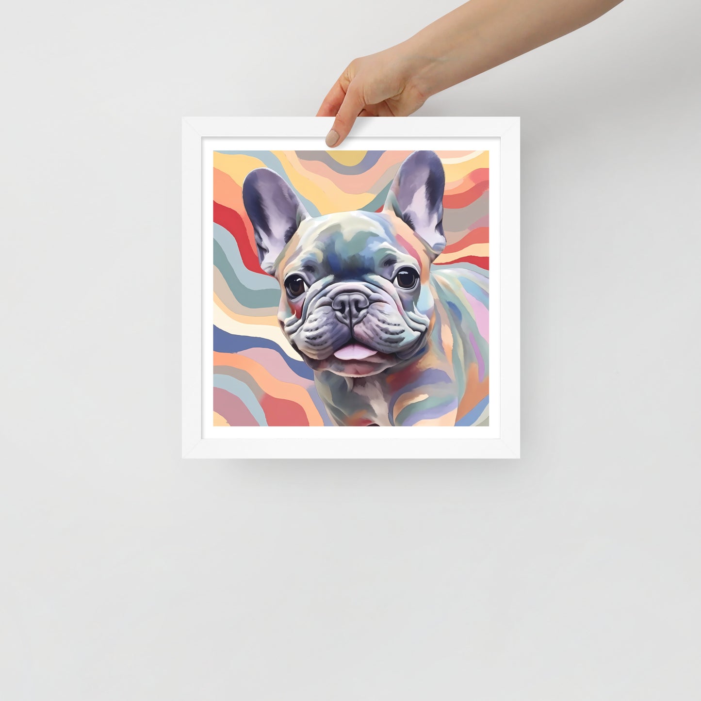 Lilac Pup Whirls Framed Poster