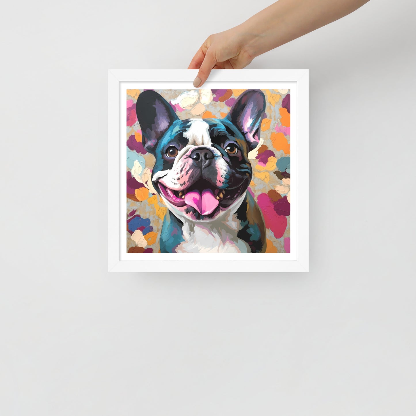 Pied Patchy Pooch Framed Poster
