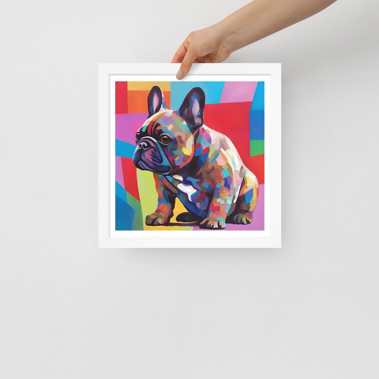 Pixel Patch Pup Framed Poster