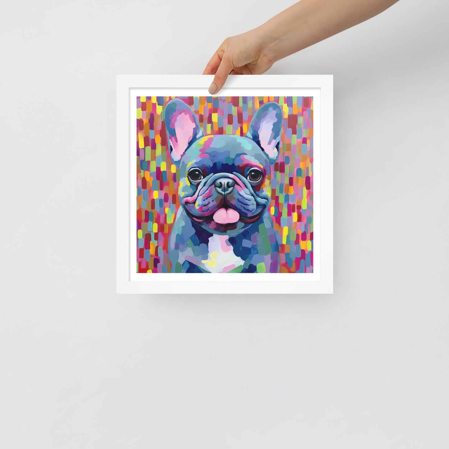 Cerulean Canine Pixels Framed Poster
