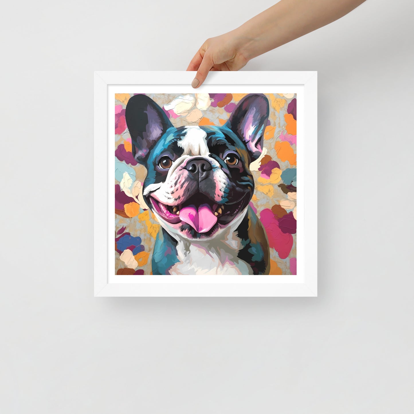 Pied Patchy Pooch Framed Poster