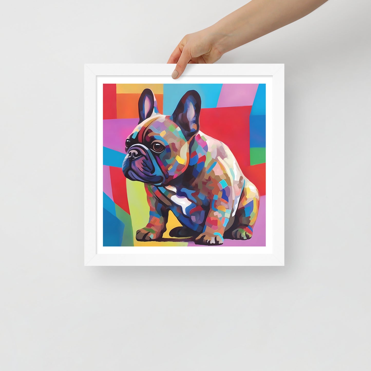 Pixel Patch Pup Framed Poster