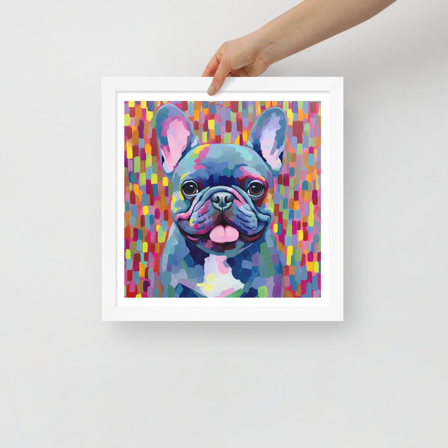 Cerulean Canine Pixels Framed Poster