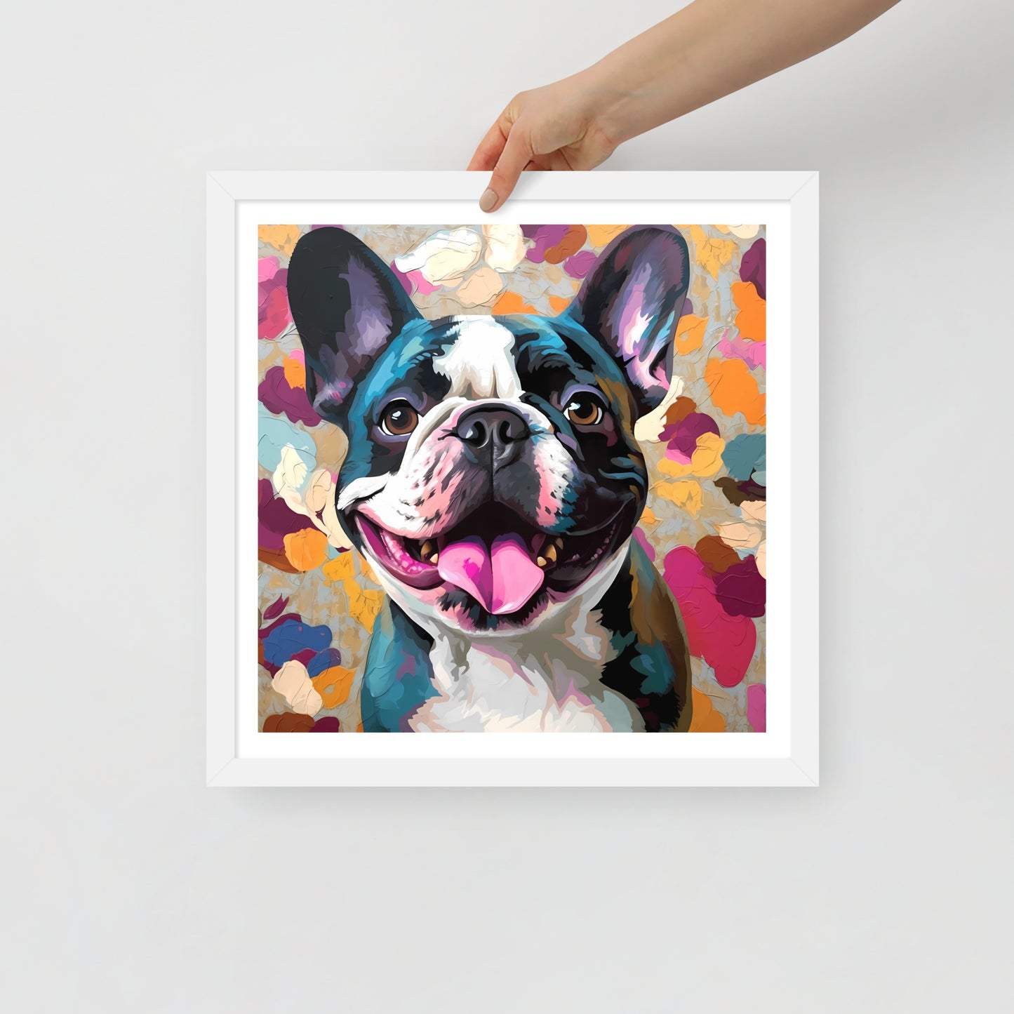 Pied Patchy Pooch Framed Poster