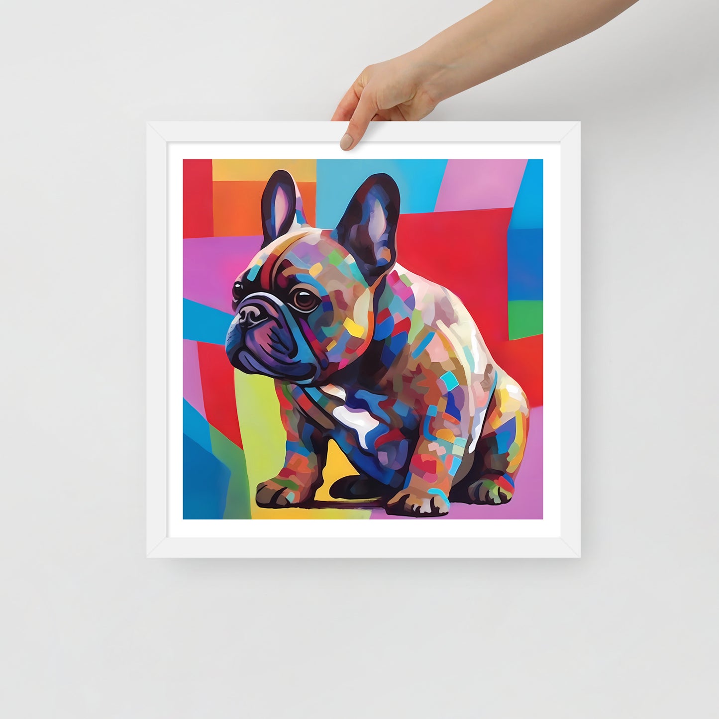 Pixel Patch Pup Framed Poster