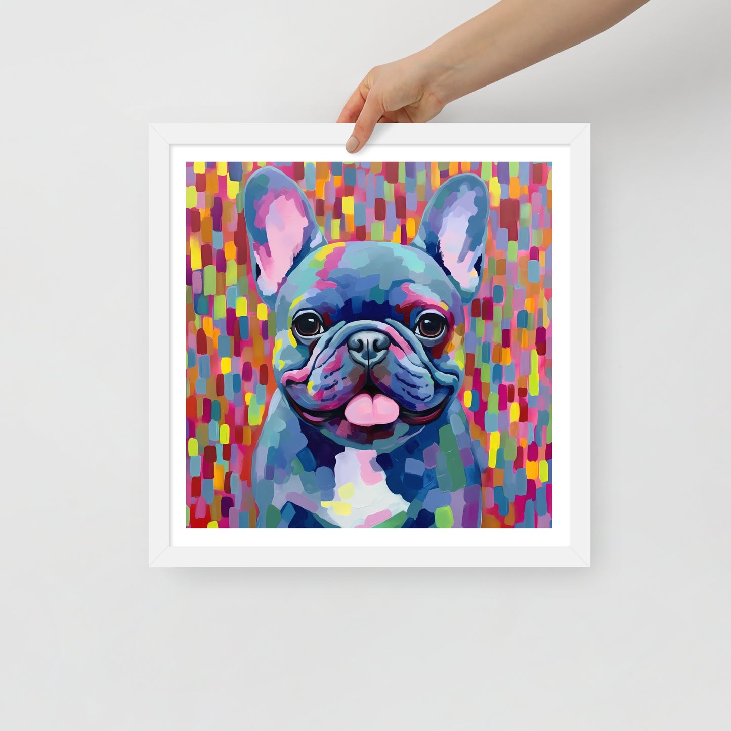 Cerulean Canine Pixels Framed Poster
