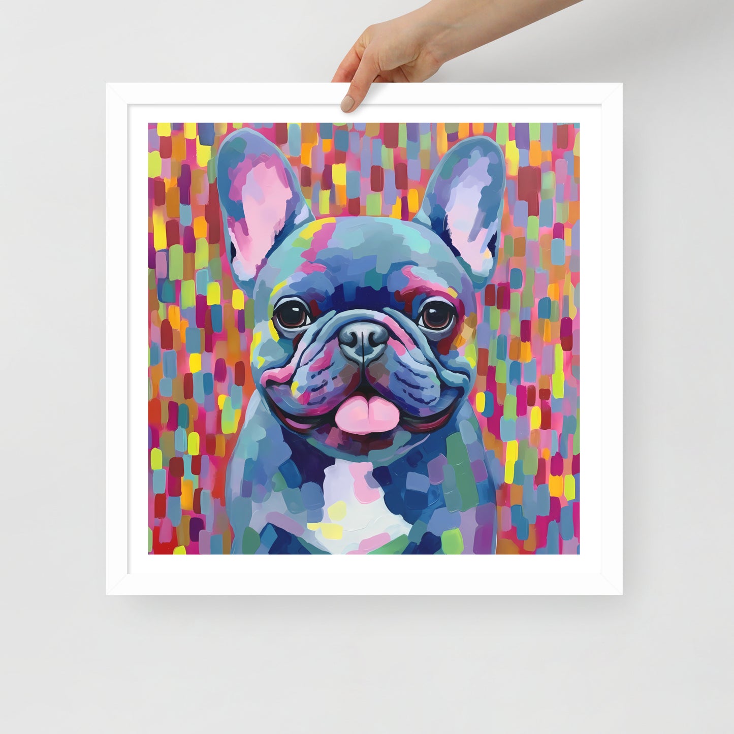 Cerulean Canine Pixels Framed Poster