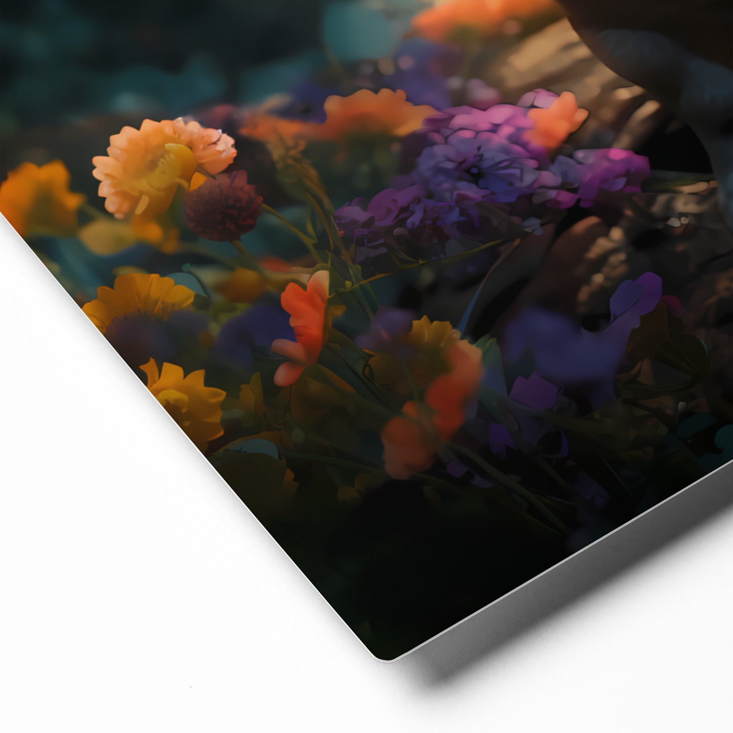 Flower Forest Frenchie - Metal Prints