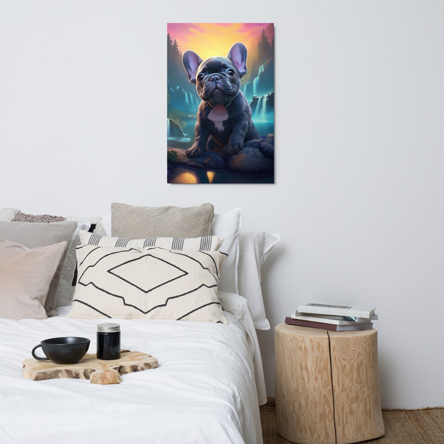 Pondering Frenchie - Metal Print