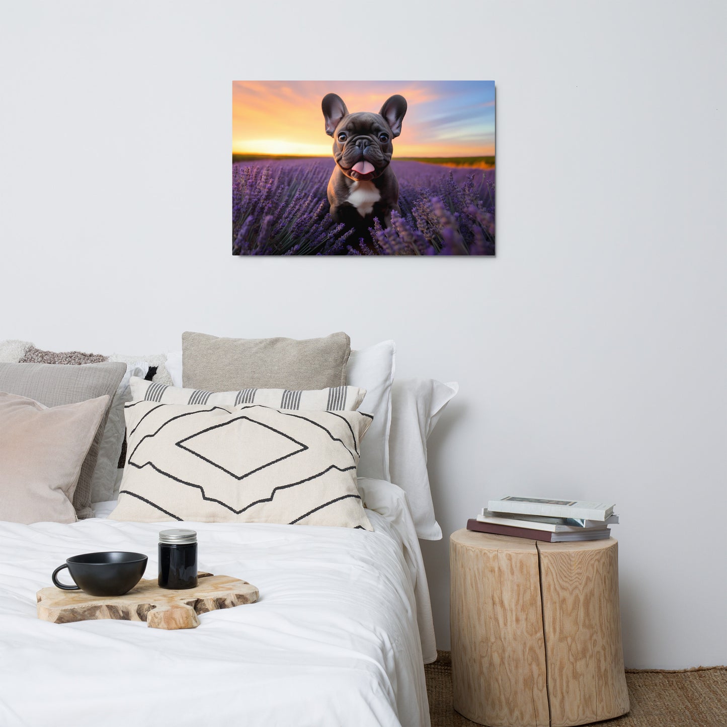 Frenchie's Floral Fantasy - Metal Print