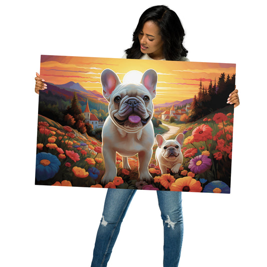 Frenchies on the Hill Metal Print