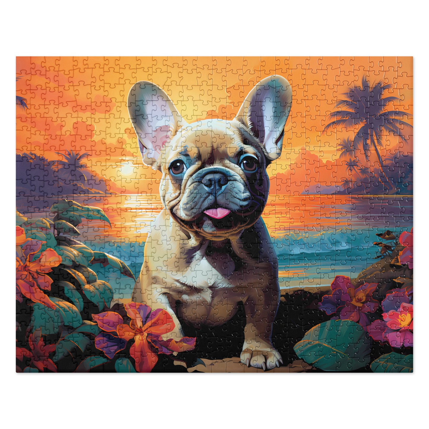 Hawaiian Fawn Frenchie - Jigsaw Puzzle