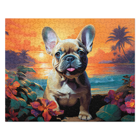 Hawaiian Fawn Frenchie - Jigsaw Puzzle