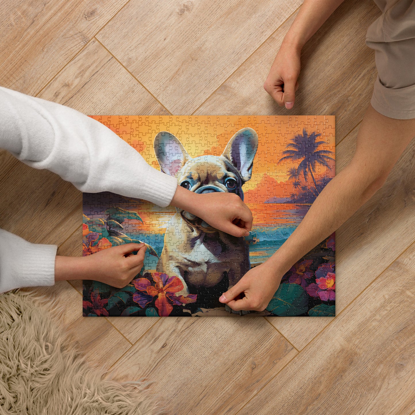 Hawaiian Fawn Frenchie - Jigsaw Puzzle