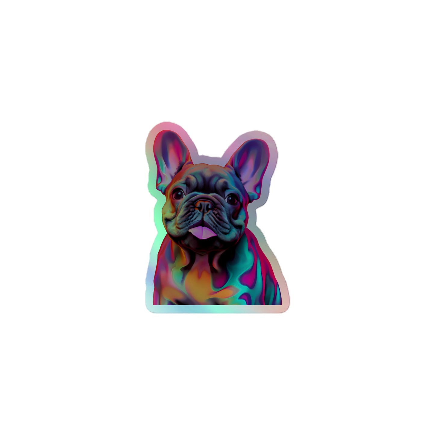 Neon Frenchie Holographic Sticker