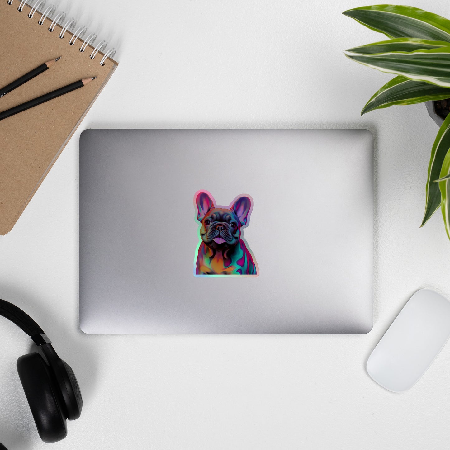 Neon Frenchie Holographic Sticker