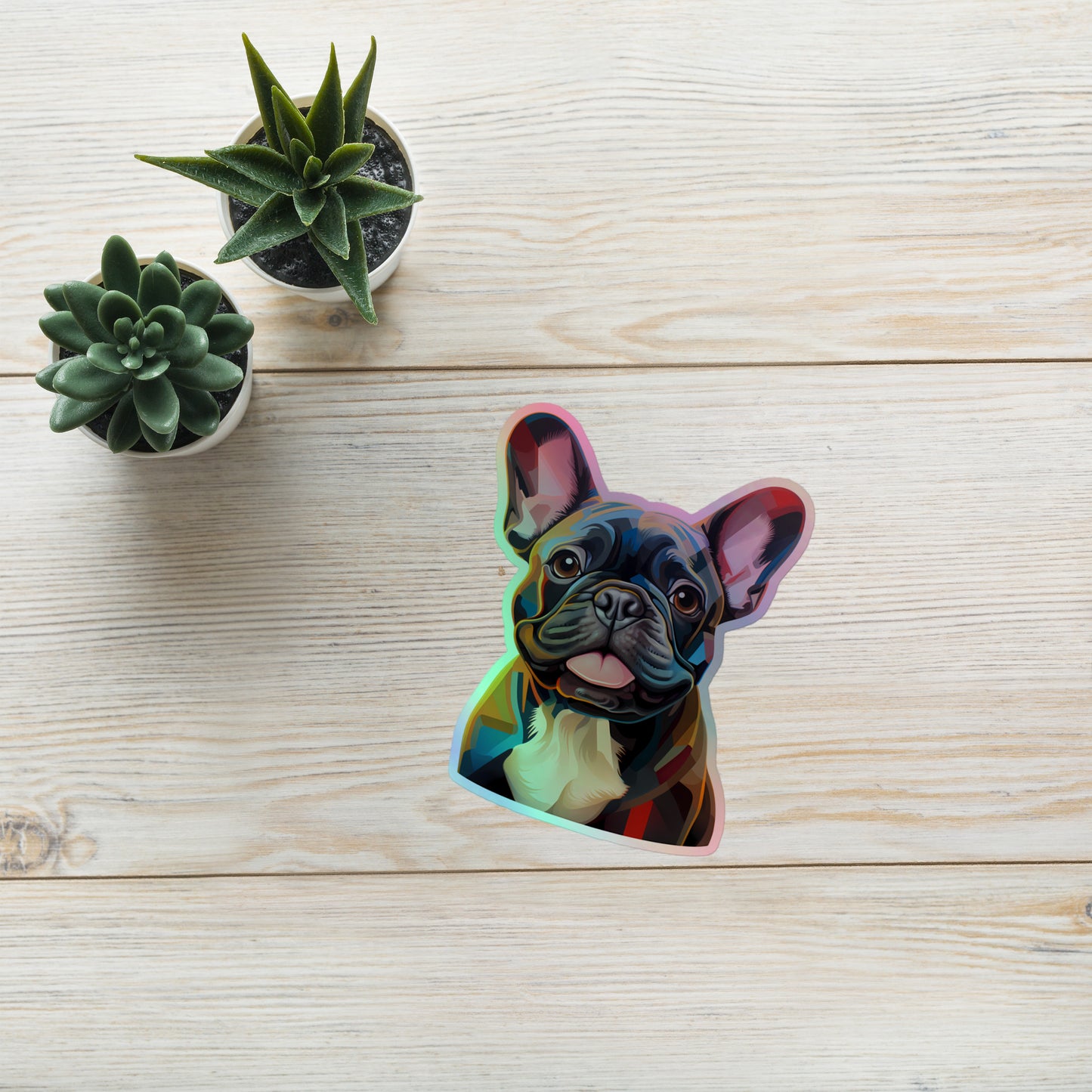 Holographic Frenchie Sticker