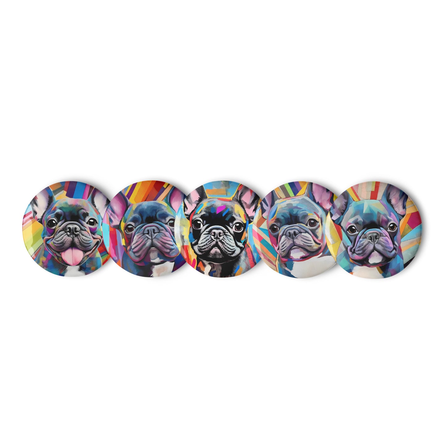 Paper Paint Frenchies Pin Button Set