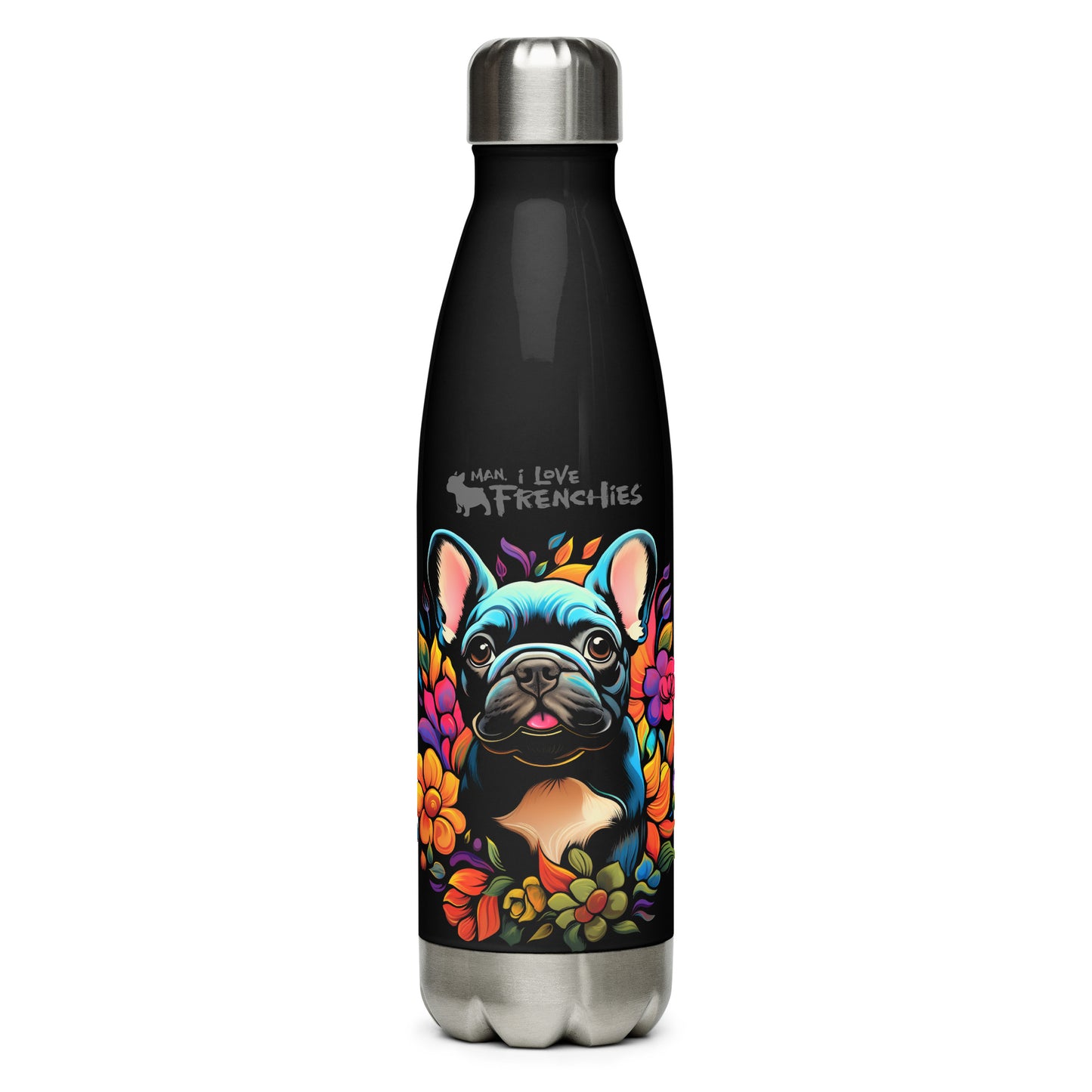 Flower Frenchie - Stainless Steel Water Bottle