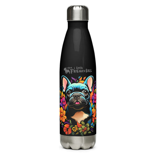 Flower Frenchie - Stainless Steel Water Bottle