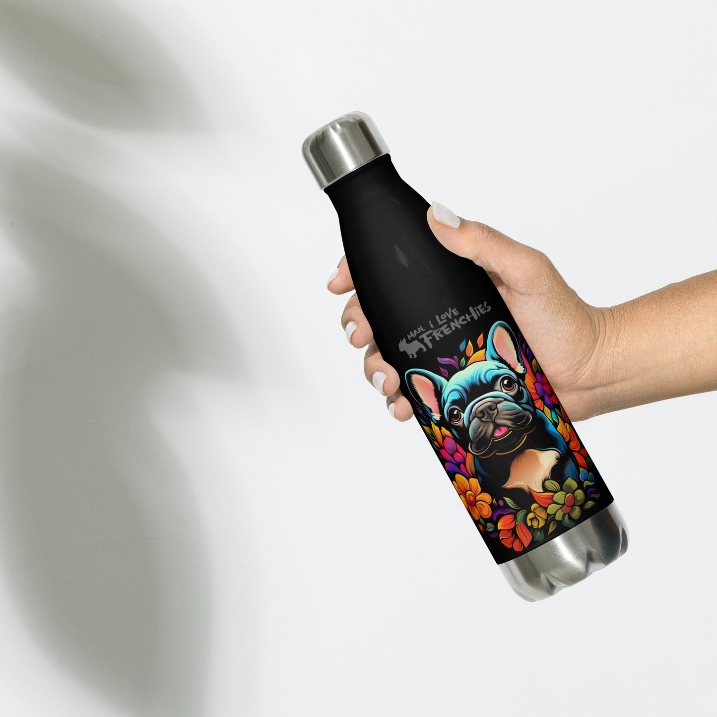 Flower Frenchie - Stainless Steel Water Bottle