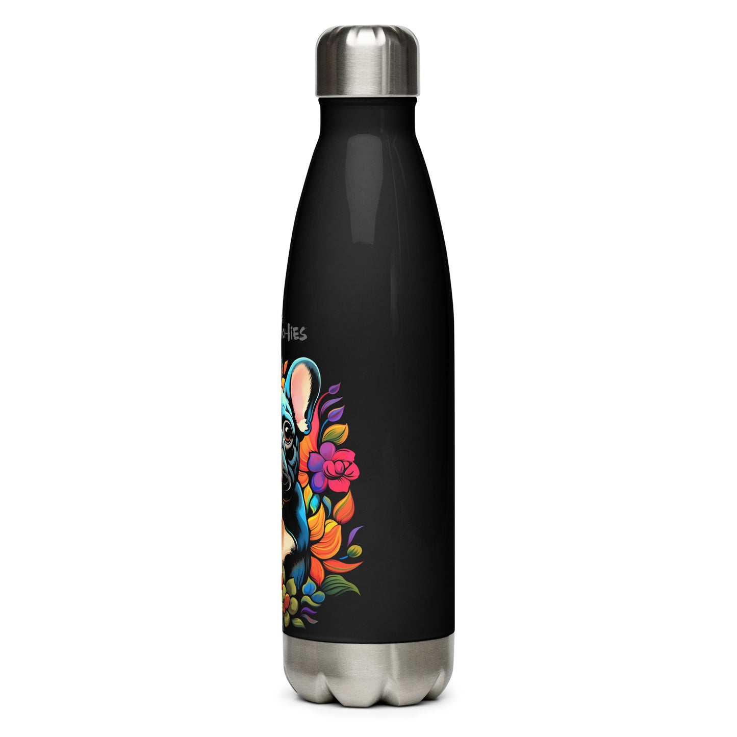 Flower Frenchie - Stainless Steel Water Bottle