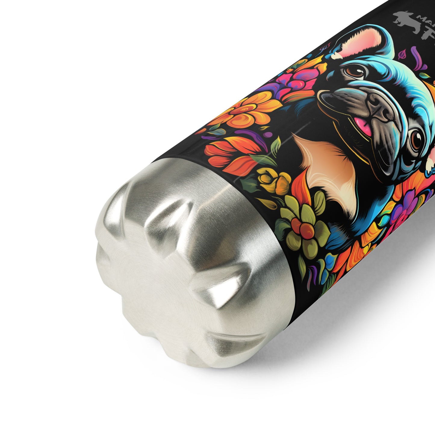 Flower Frenchie - Stainless Steel Water Bottle
