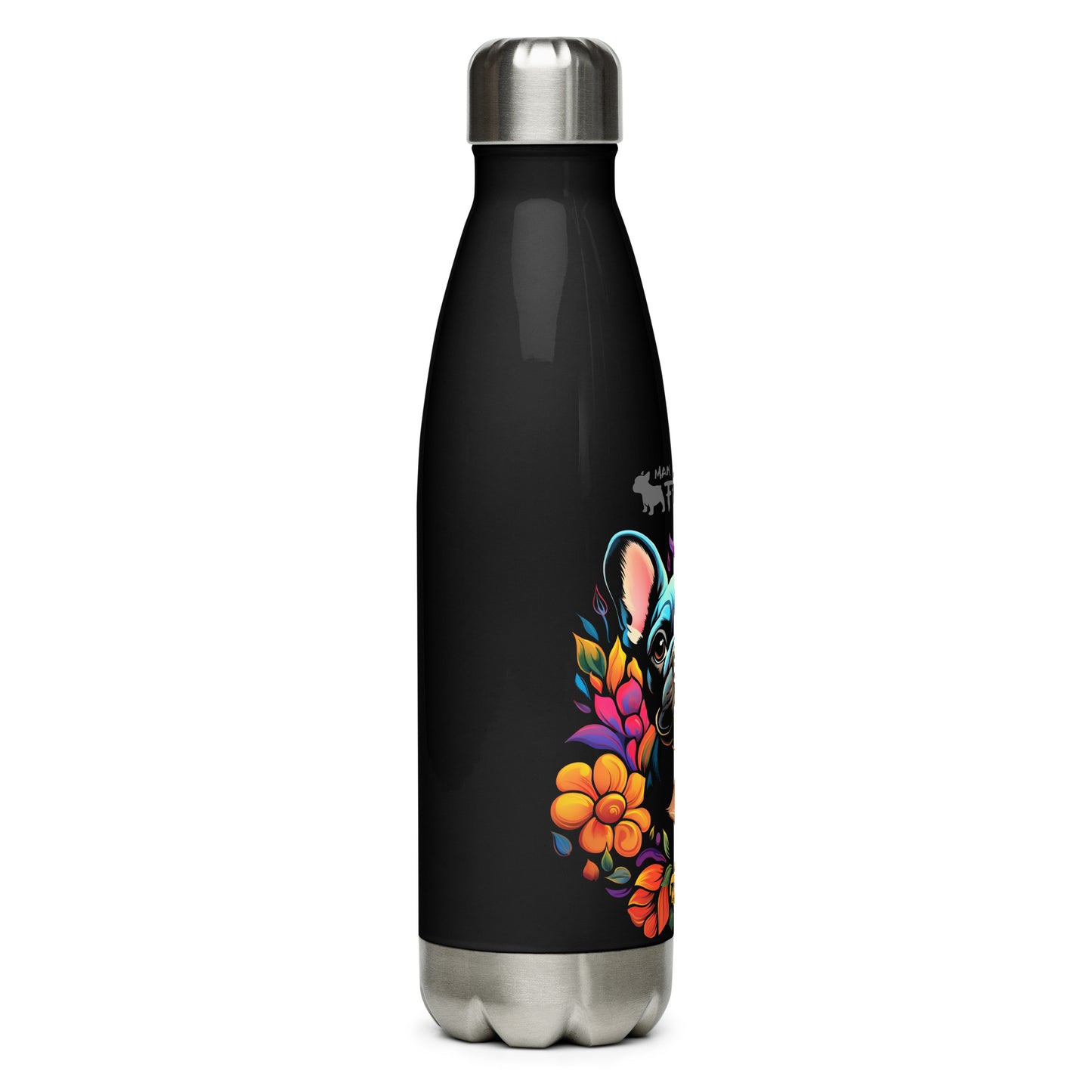 Flower Frenchie - Stainless Steel Water Bottle