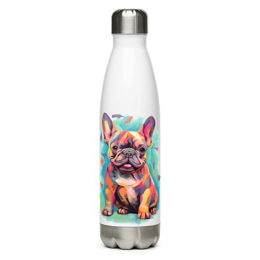 Watercolor Frenchie Stainless Steel Water Bottle