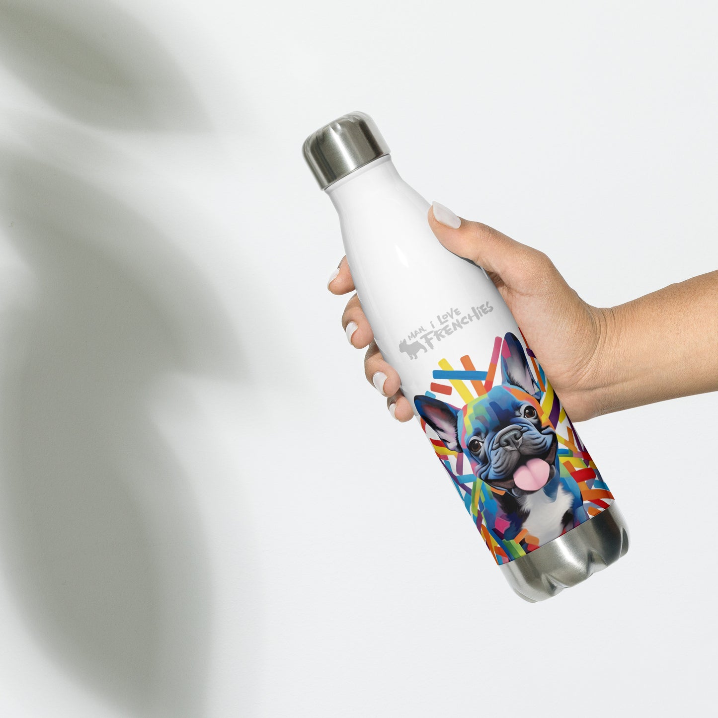 Stripey Frenchie - Stainless Steel Water Bottle