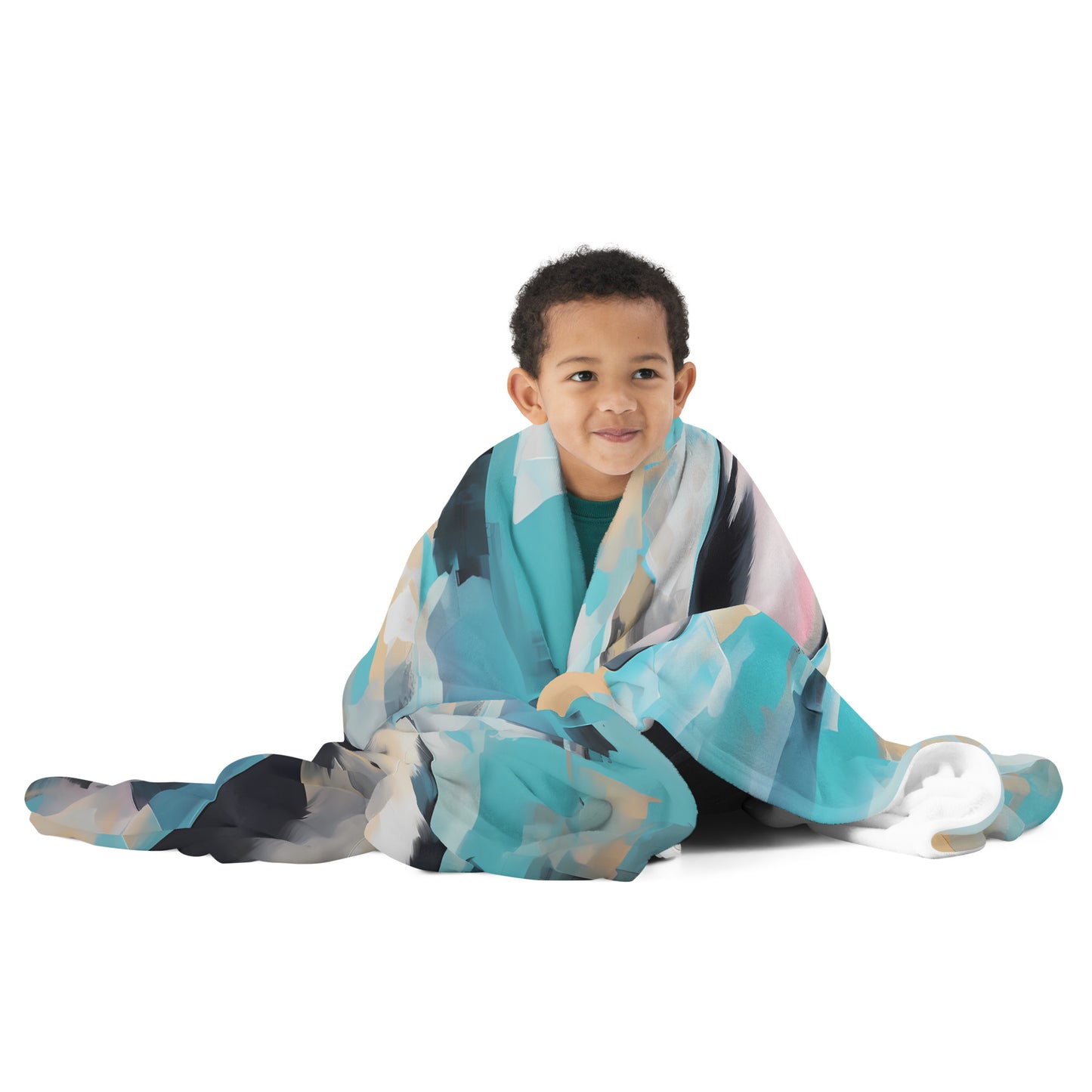 Blue Watercolor Pied Blanket