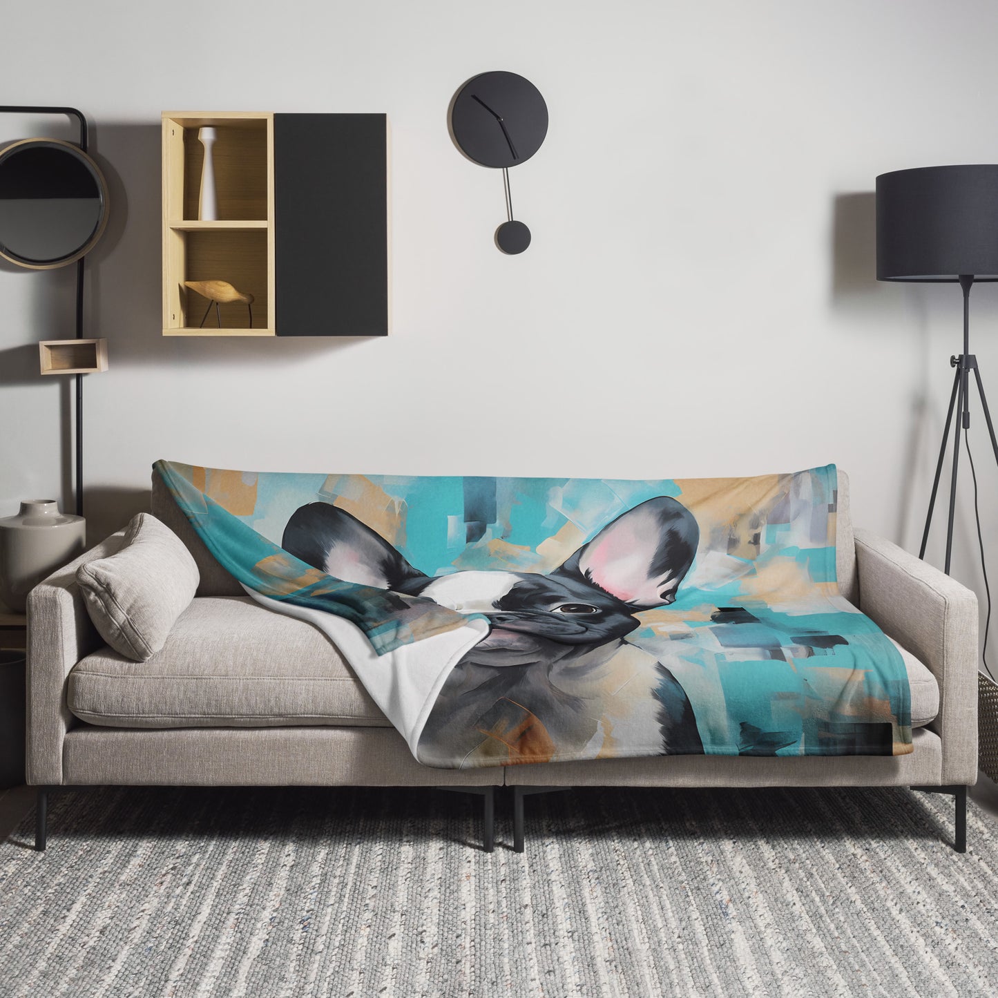 Blue Watercolor Pied Blanket