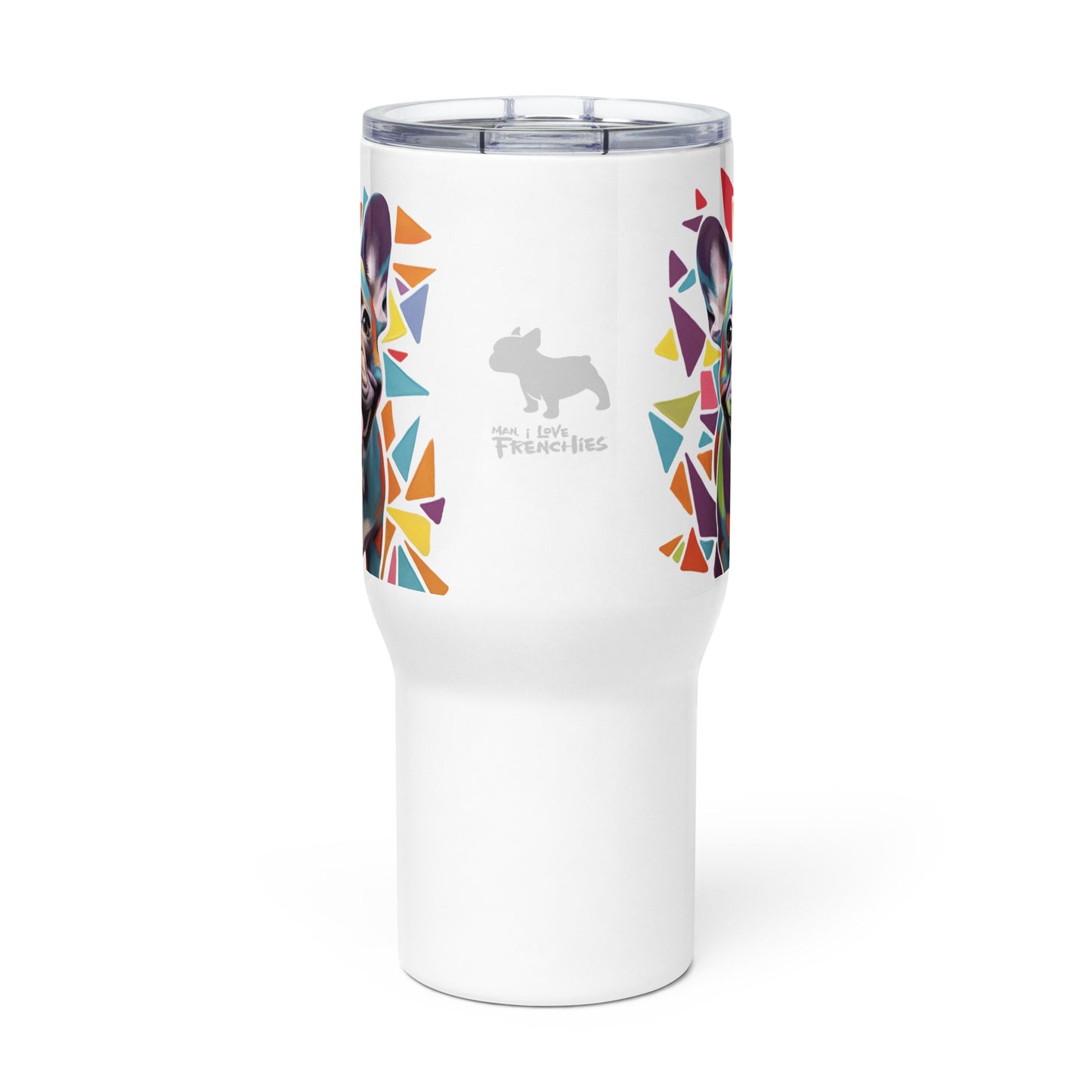 Geometric Frenchie Travel Mug