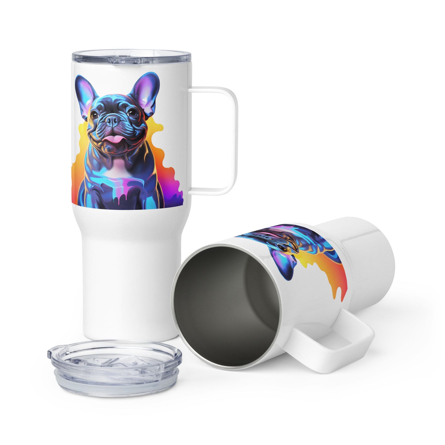 Neon Frenchie Travel Mug