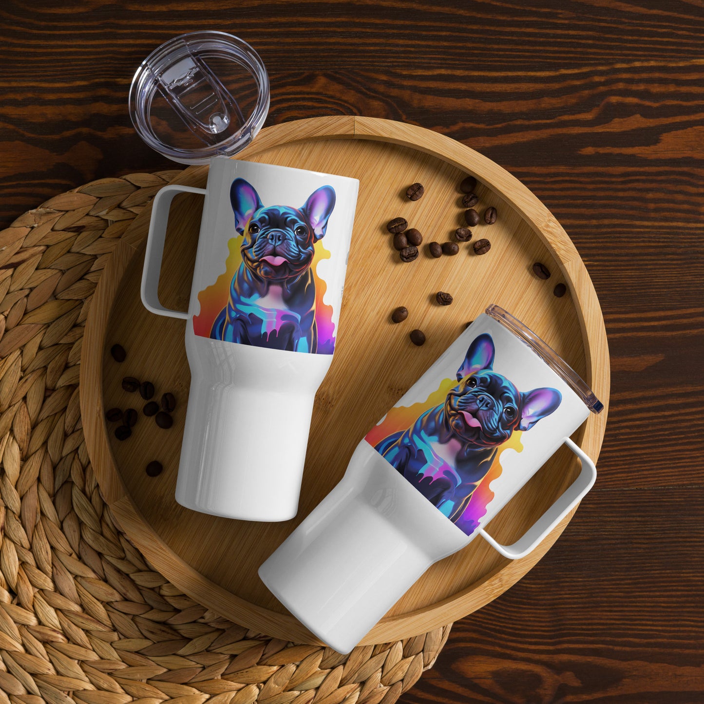Neon Frenchie Travel Mug