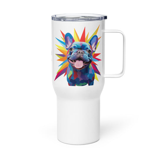 Blue Geometric Travel Mug