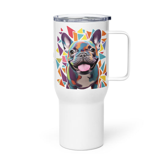 Geometric Frenchie Travel Mug