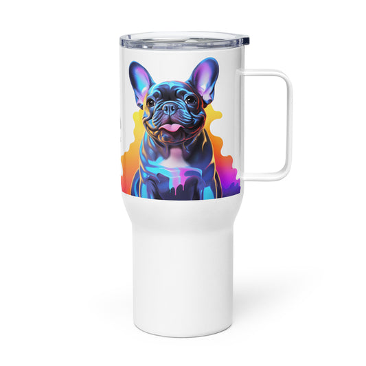 Neon Frenchie Travel Mug