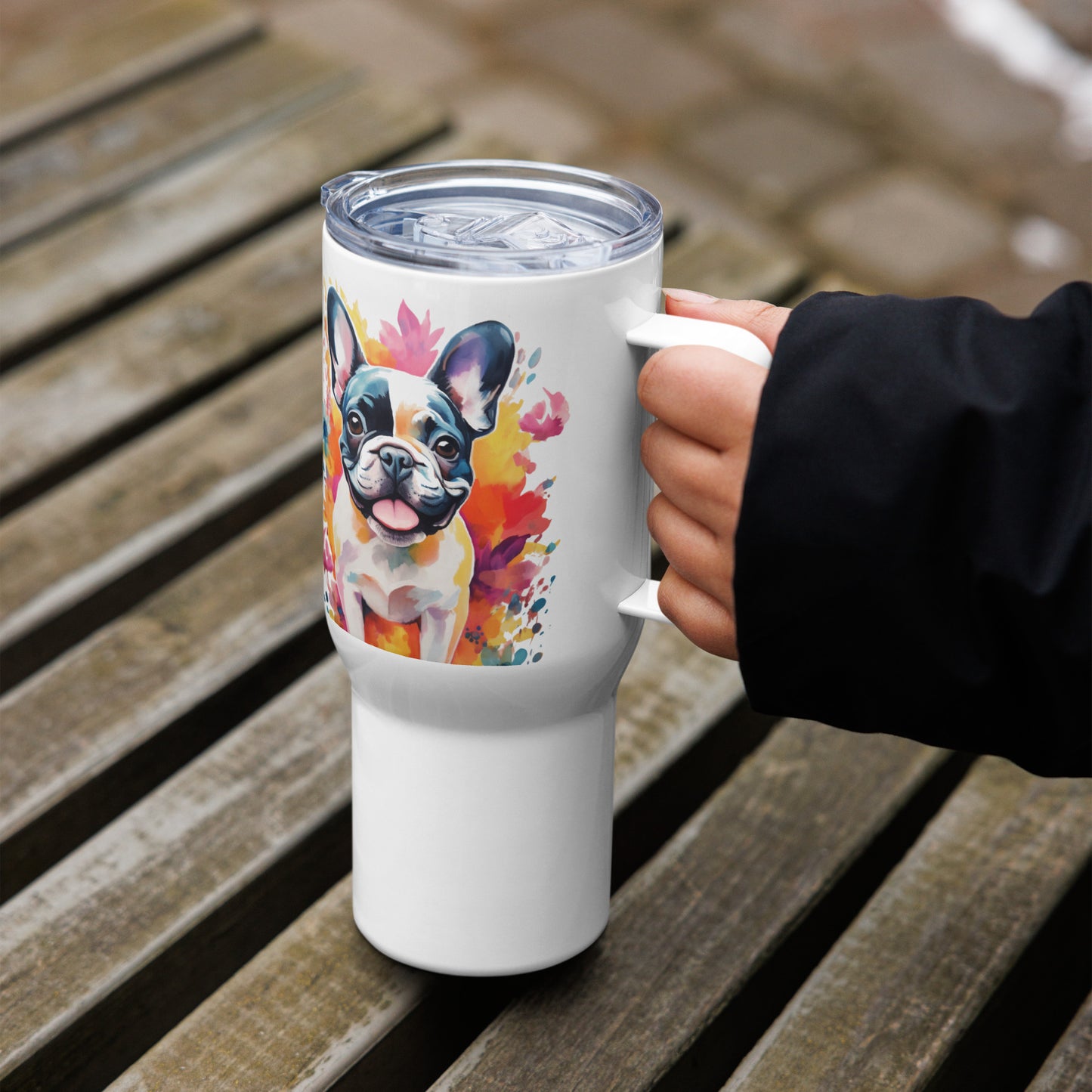 Watercolor Pied Travel Mug