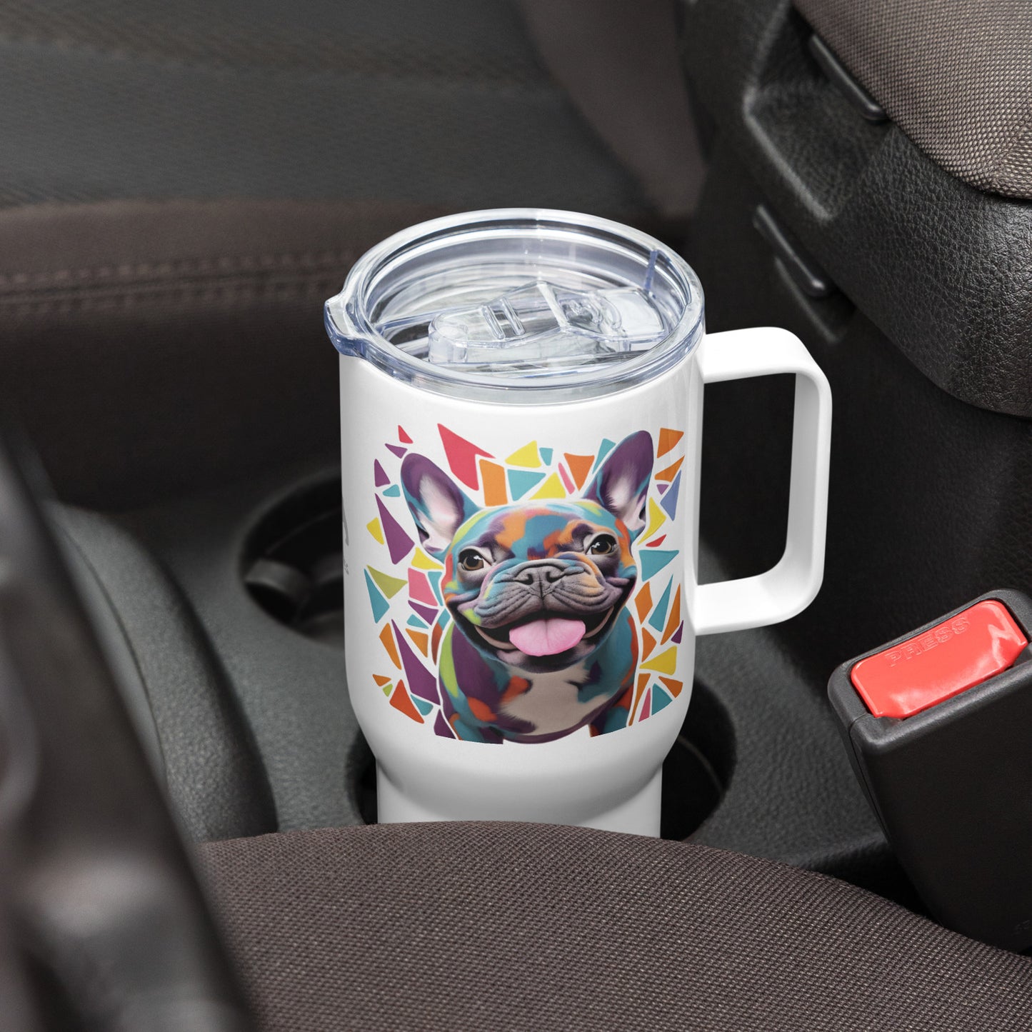 Geometric Frenchie Travel Mug