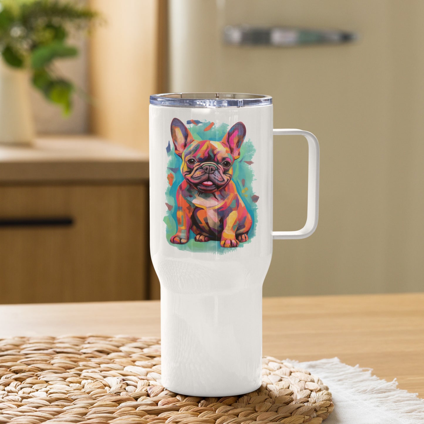 Watercolor Frenchie Travel Mug