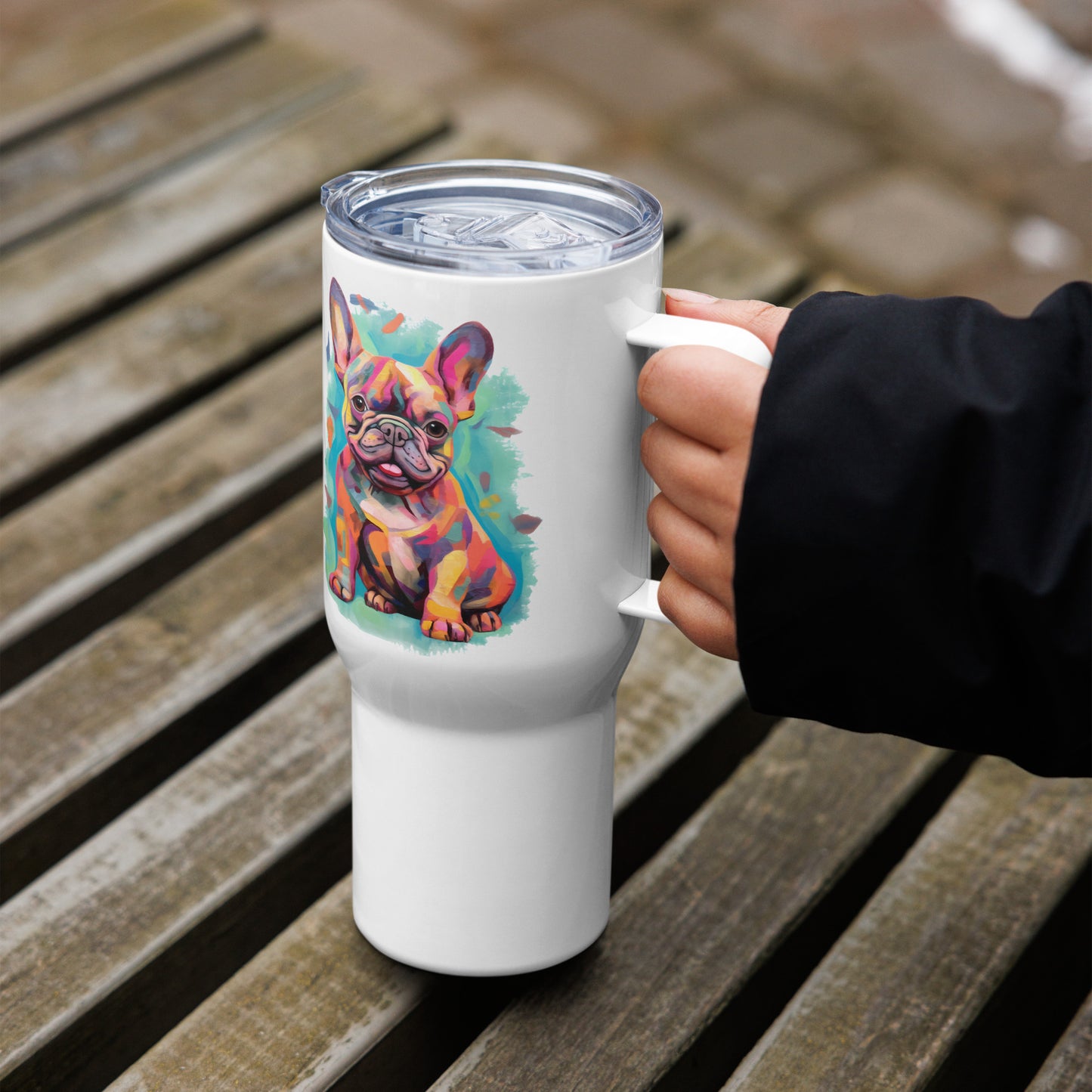 Watercolor Frenchie Travel Mug