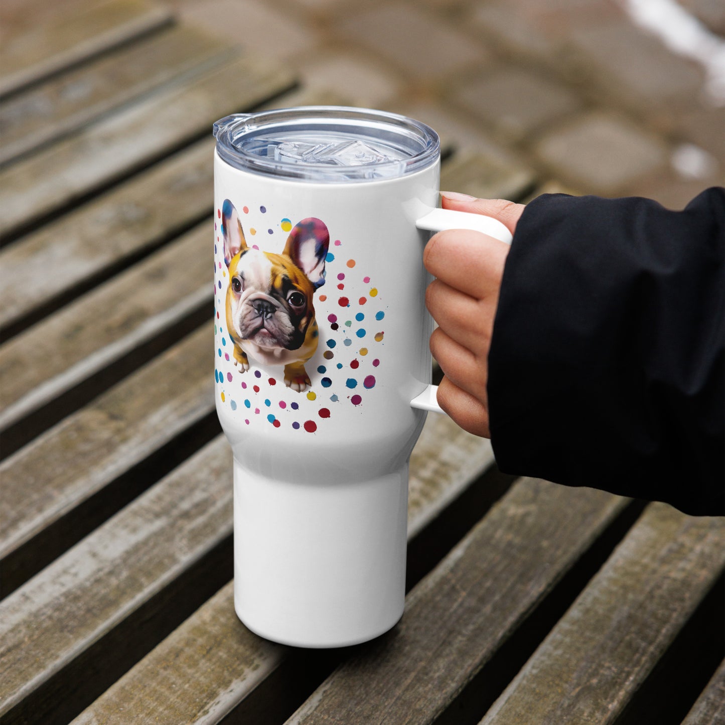 Color Array Frenchie Travel Mug