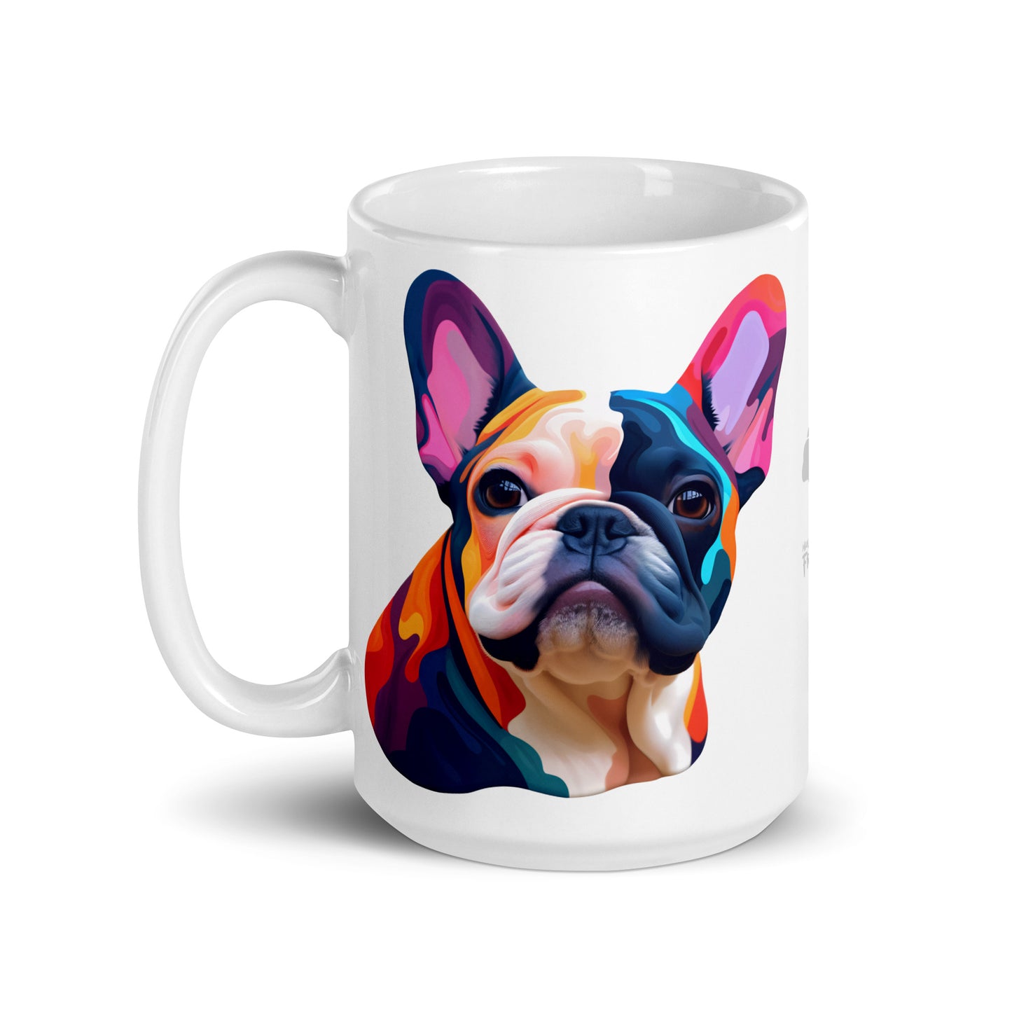 Vivid Pied Frenchie White Mug