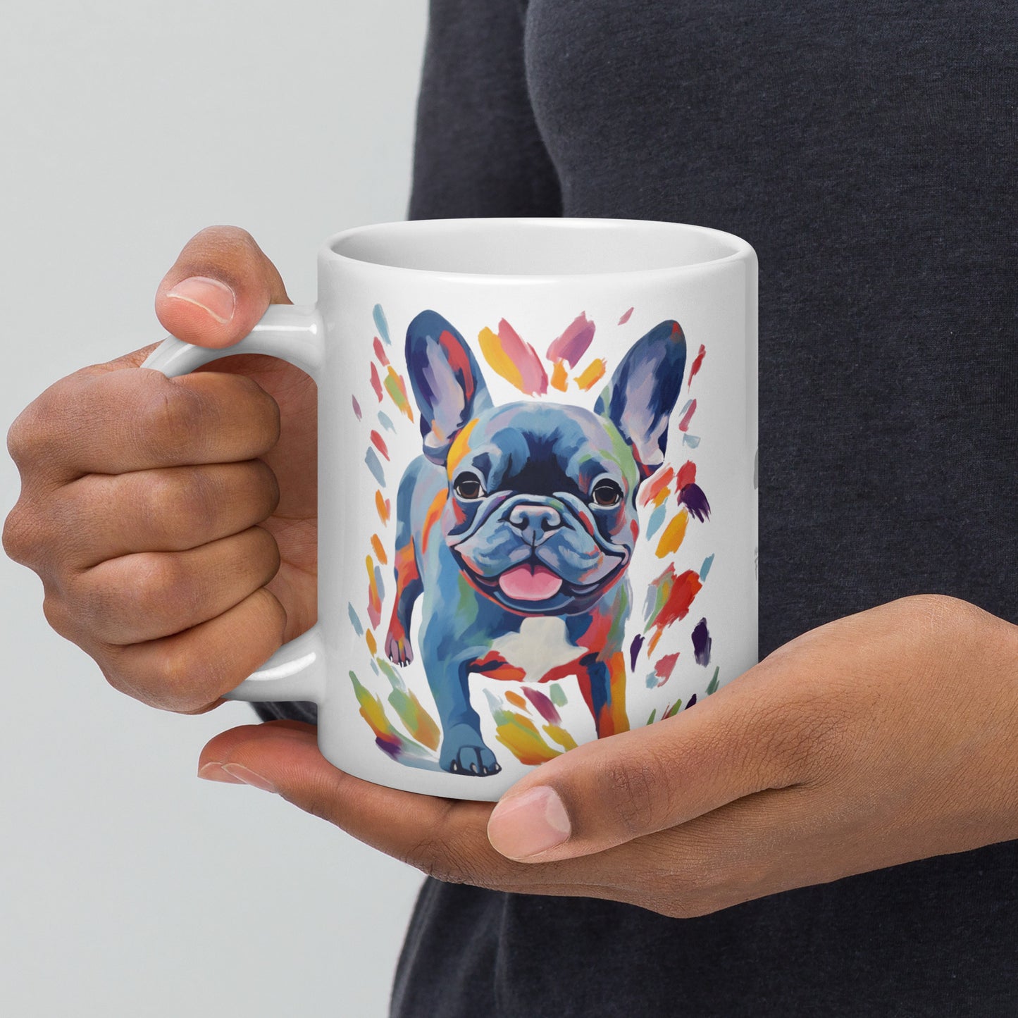 Running Blue White Mug