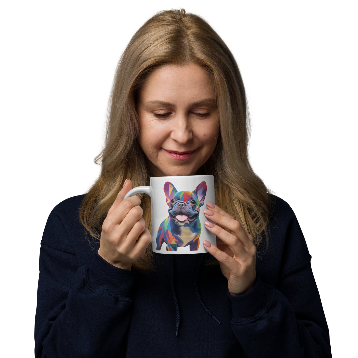 Happy Blue White Mug