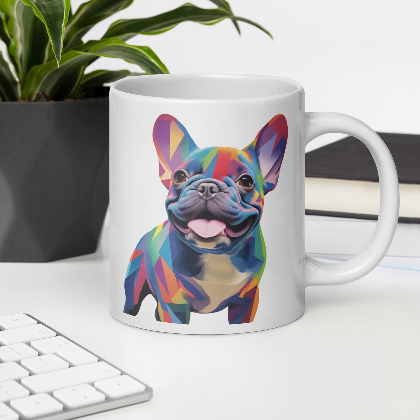 Happy Blue White Mug