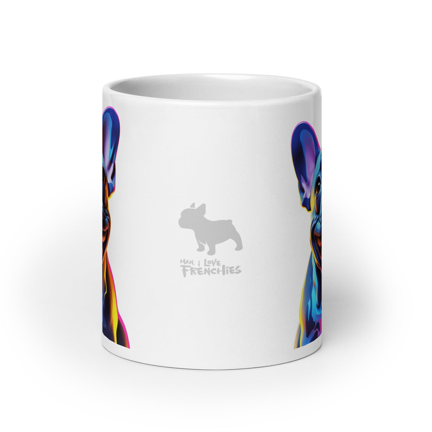Neon Frenchie White Mug