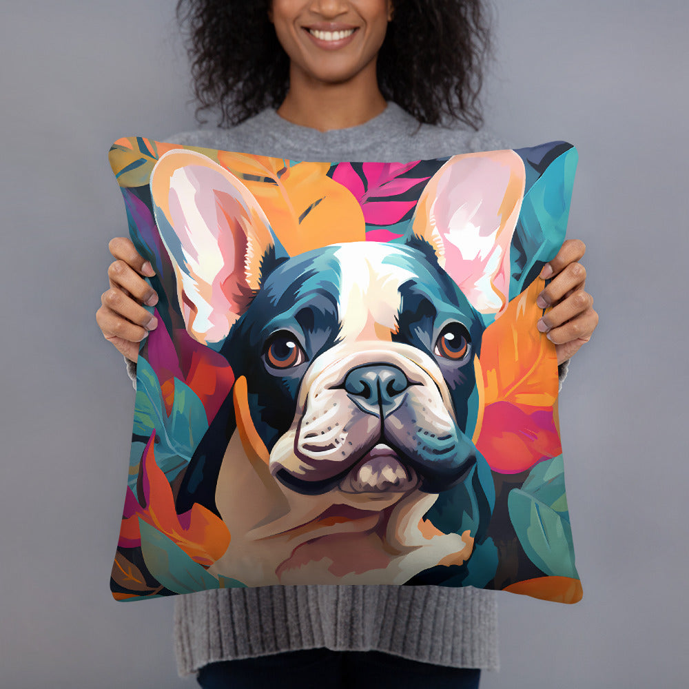 Tropical Frenchie Pillow