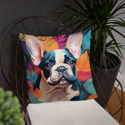 Tropical Frenchie Pillow